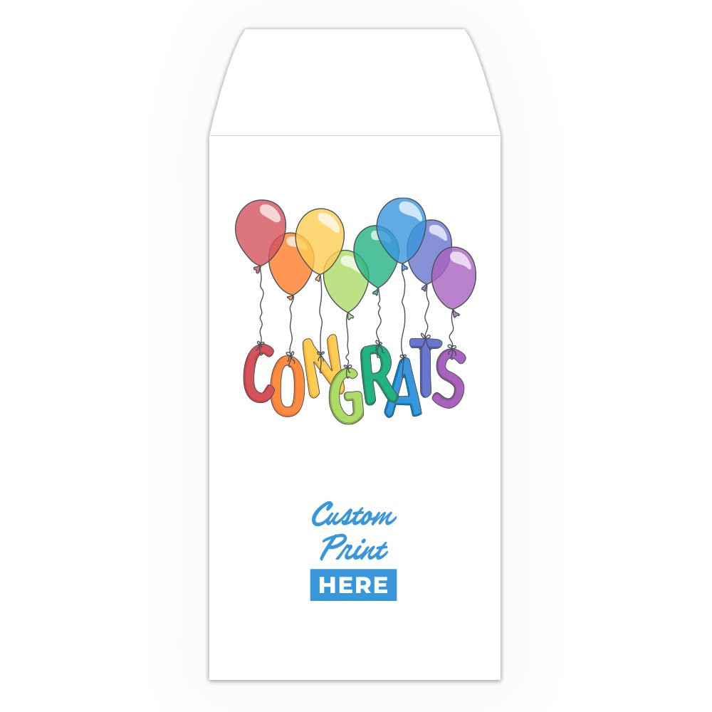 Drive Up Envelope - Congrats Balloons - Full Color Design options