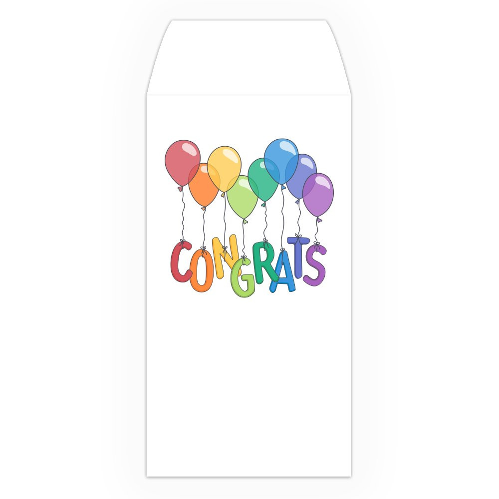 Drive Up Envelope - Congrats Balloons - Full Color Design options