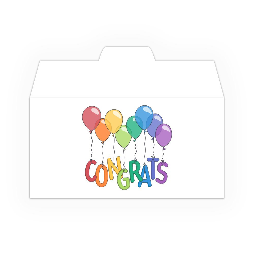 Drive Up Envelope - Congrats Balloons - Full Color Design options
