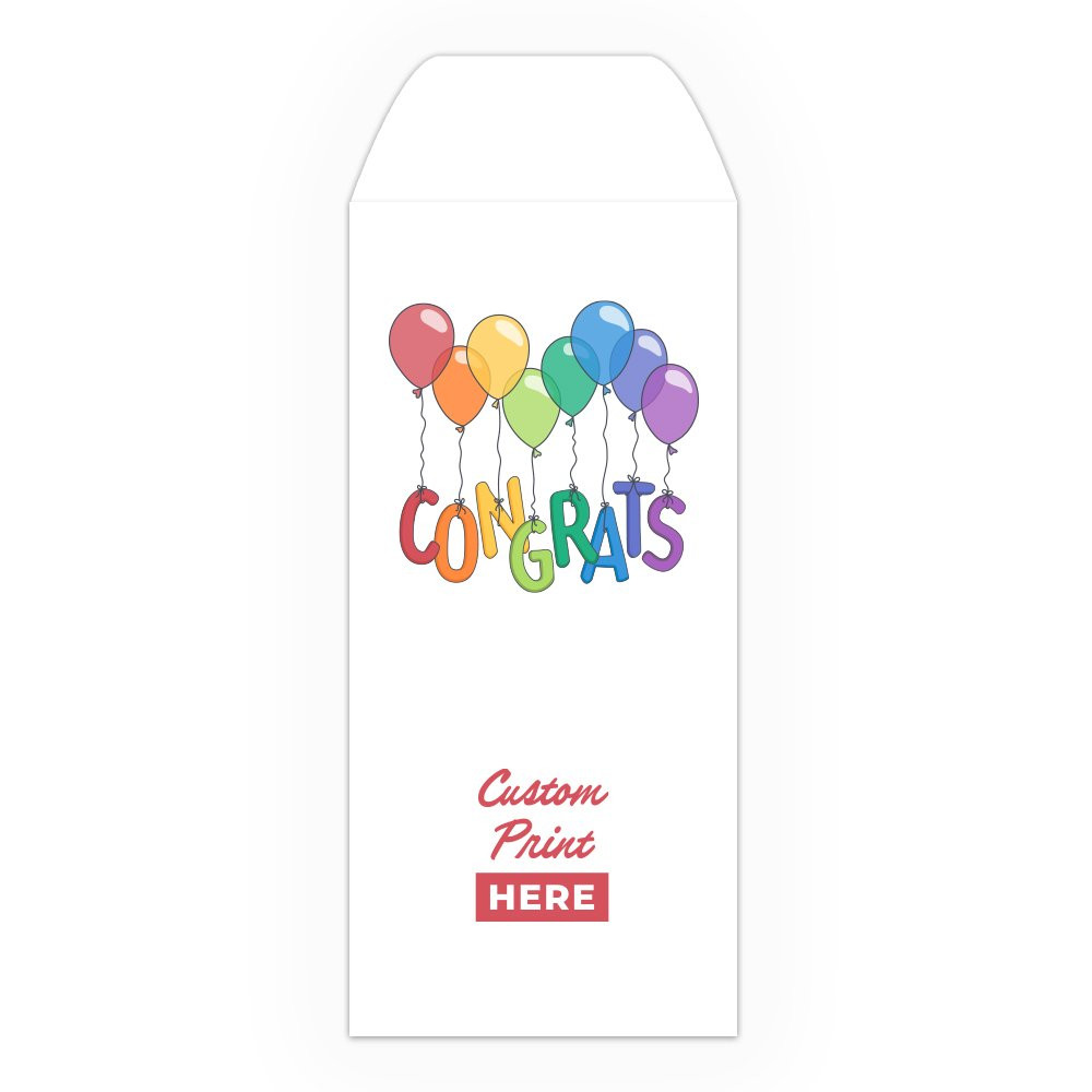 Drive Up Envelope - Congrats Balloons - Full Color Design options