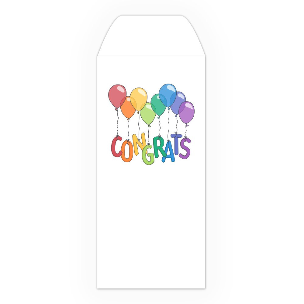 Drive Up Envelope - Congrats Balloons - Full Color Design options