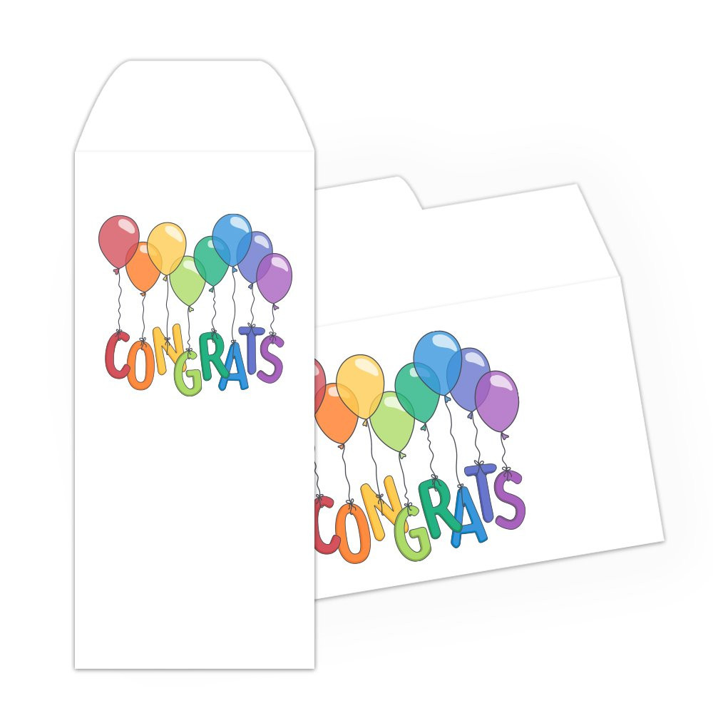 Drive Up Envelope - Congrats Balloons - Full Color Design hero