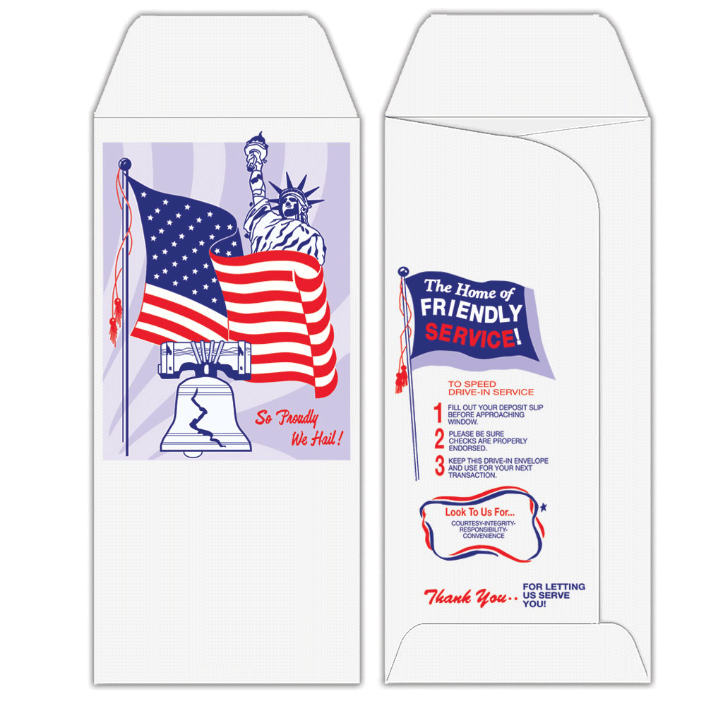 2 Color Pre-Designed Drive Up Envelope - So Proudly We Hail 