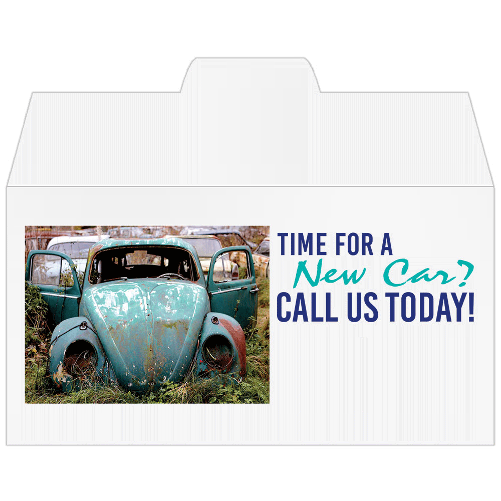 Full Color Pre-Designed Drive Up Envelope - Time for a New Car