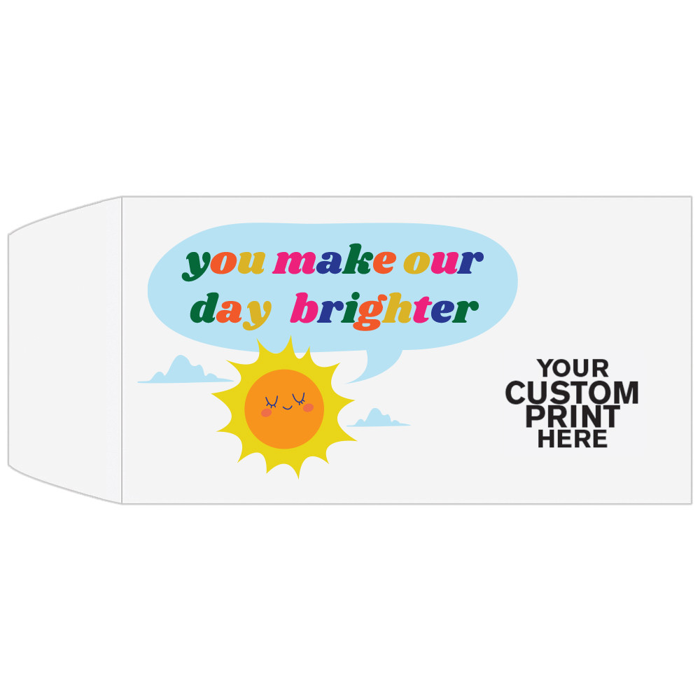 Wide Open End- 3-3/4W x 7H Full Color Pre-Designed Drive Up Envelope - Brighter Days