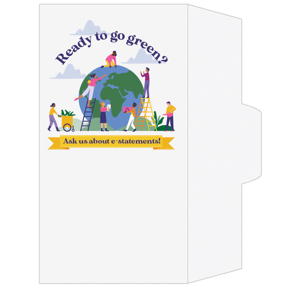 Full Color Pre-Designed Drive Up Envelope - Ready to go green?, Side open Drive thru money envelopes 