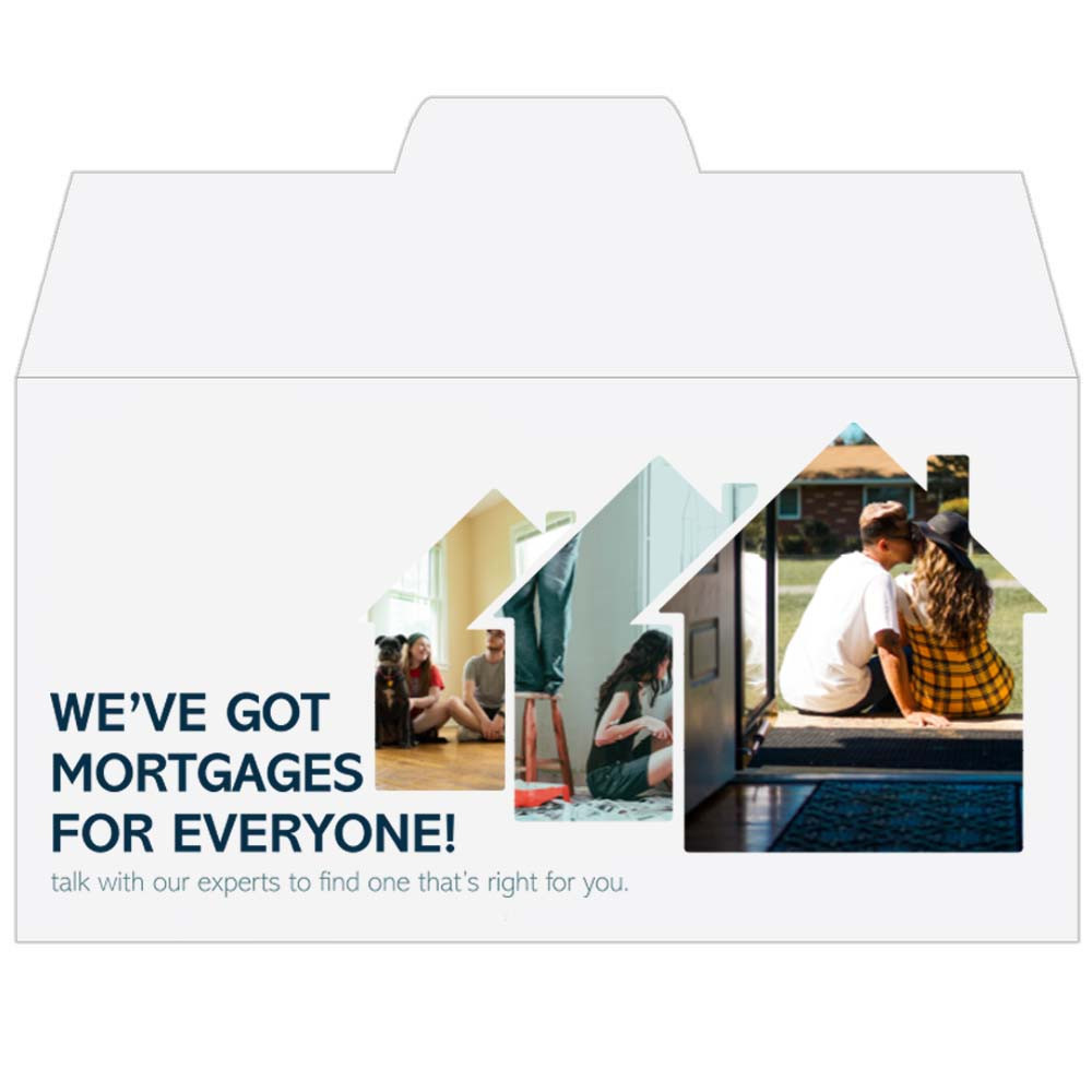 Full Color Pre-Designed Drive Up Envelope - Mortgages, Side open Drive thru money envelopes 