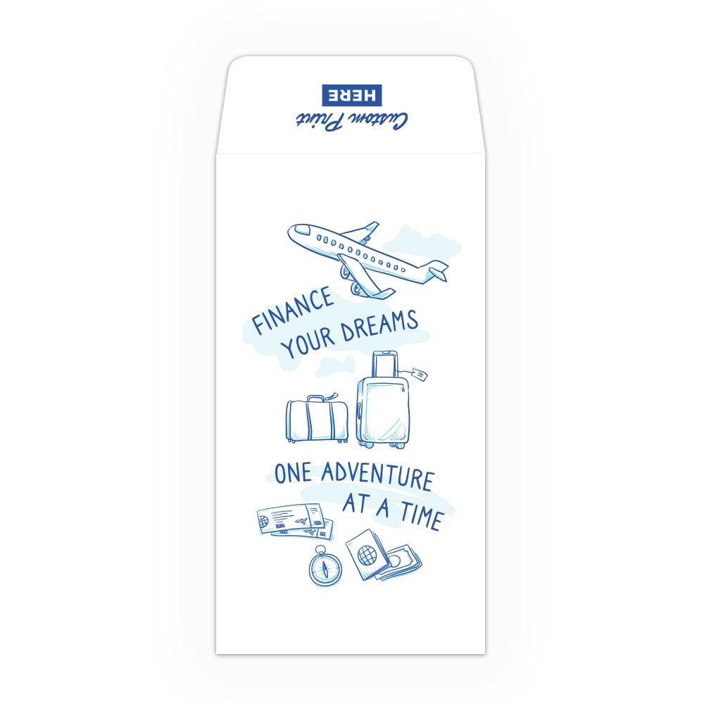 Finance Your Dreams - 2 Color Pre-Designed Drive Up Envelope - narrow open