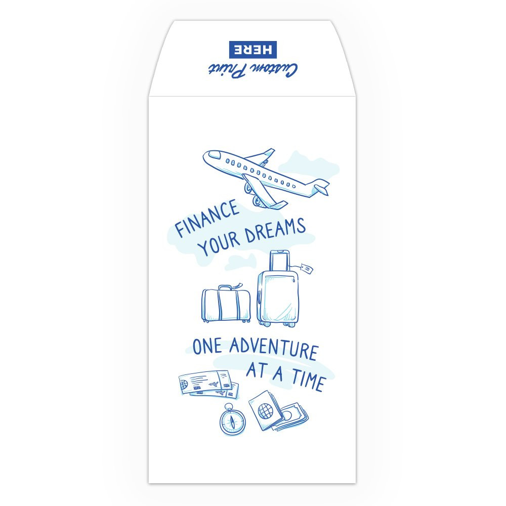 Finance Your Dreams - 2 Color Pre-Designed Drive Up Envelope - wide open