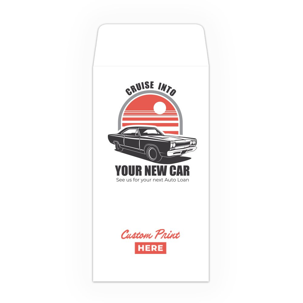 Your New Car - 2 Color Pre-Designed Drive Up Envelope - wide