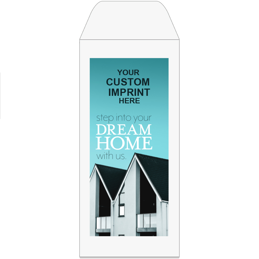 Full Color Pre-Designed Drive Up Envelope - Dream Home, Standard open Cash envelopes for drive up bank tellers  with imprint location 