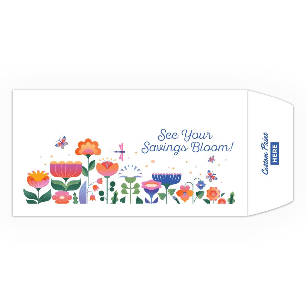 See Your Savings Bloom - Full Color Pre-Designed Drive Up Envelope - wide