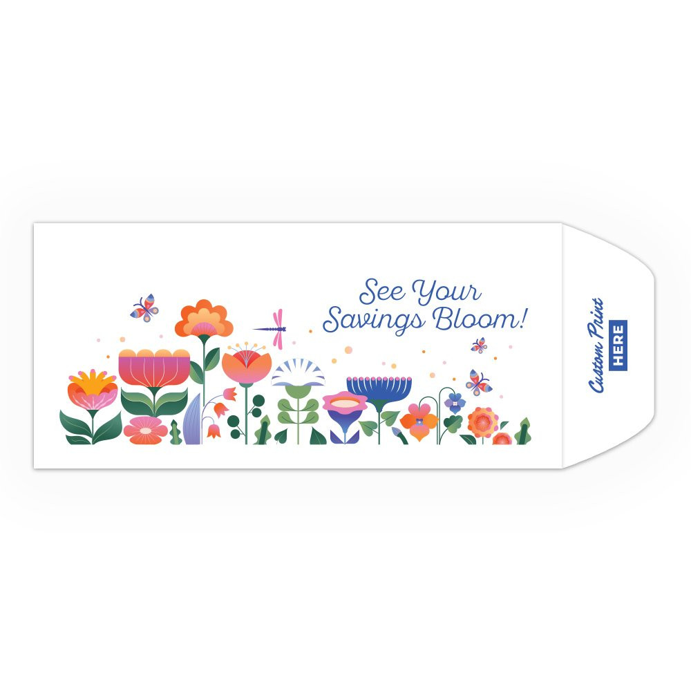 See Your Savings Bloom - Full Color Pre-Designed Drive Up Envelope - narrow