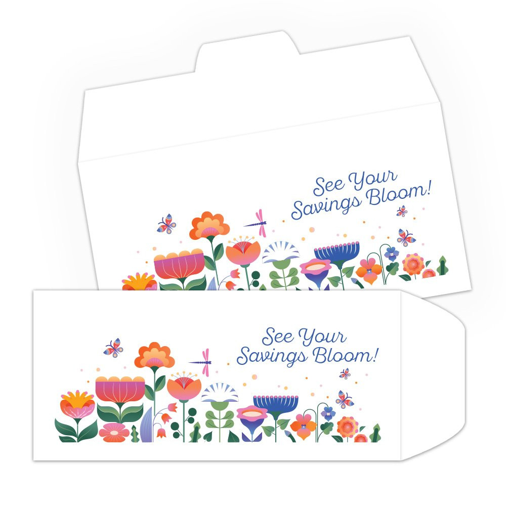 See Your Savings Bloom - Full Color Pre-Designed Drive Up Envelope
