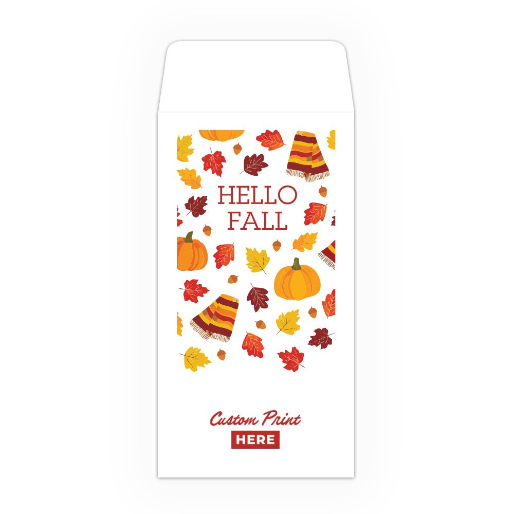 Hello Fall - Full Color Pre-Designed Drive Up Envelope - wide