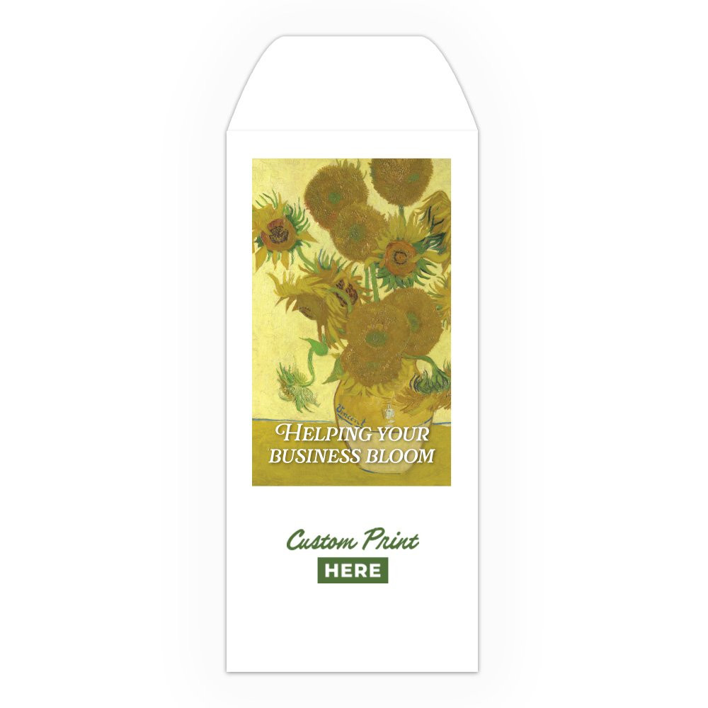 Sunflowers Bloom - Full Color Pre-Designed Drive Up Envelope - narrow