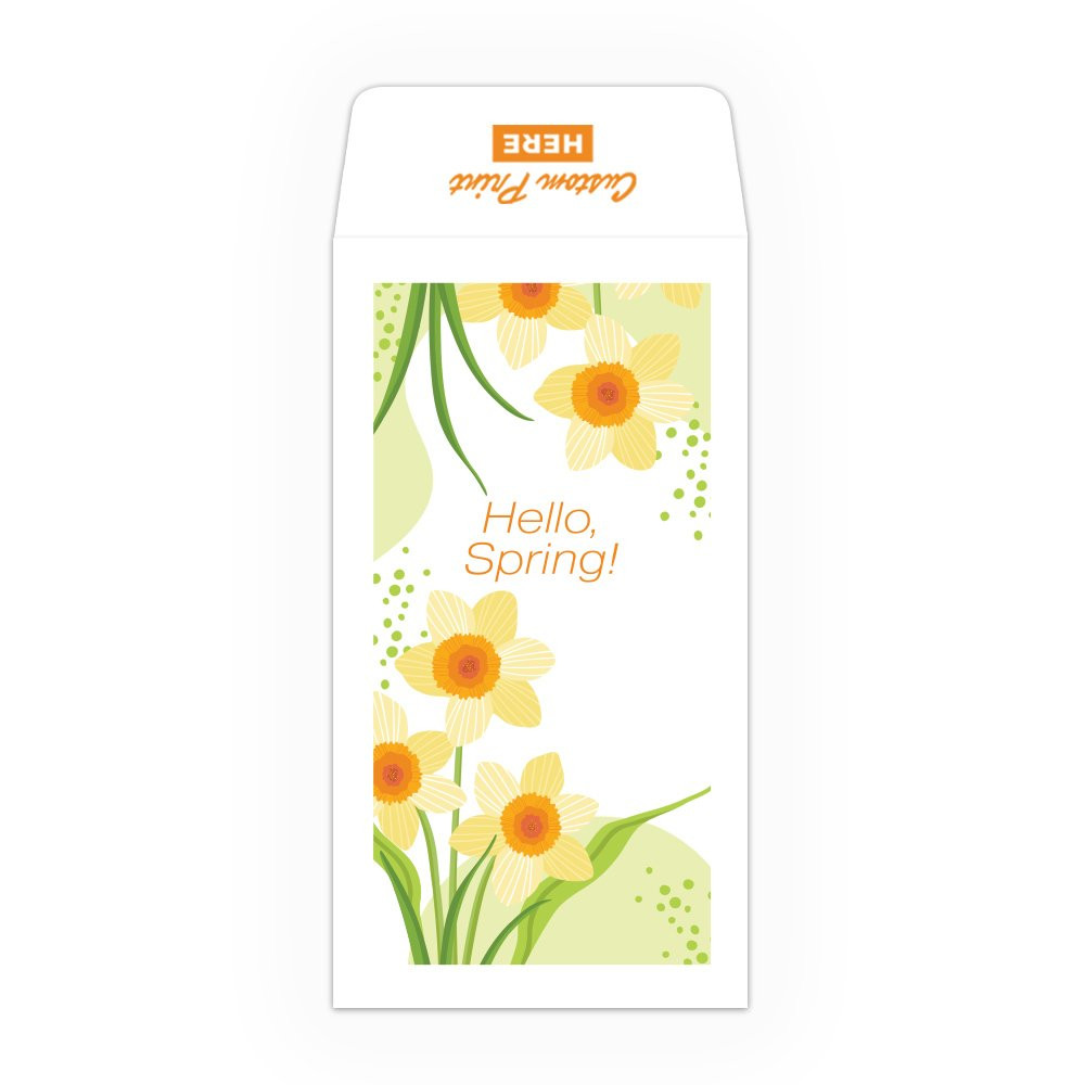 Spring Time Daffodils - Full Color Pre-Designed Drive Up Envelope - wide