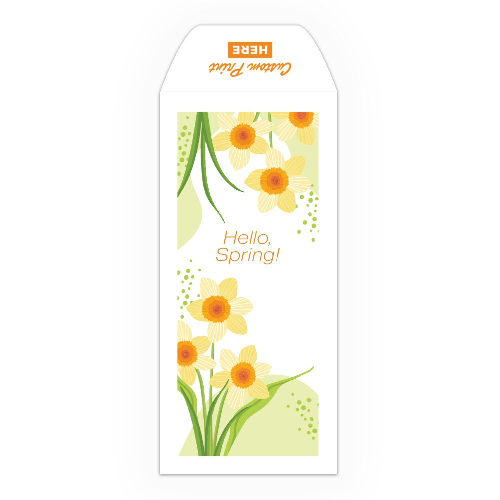 Spring Time Daffodils - Full Color Pre-Designed Drive Up Envelope - narrow