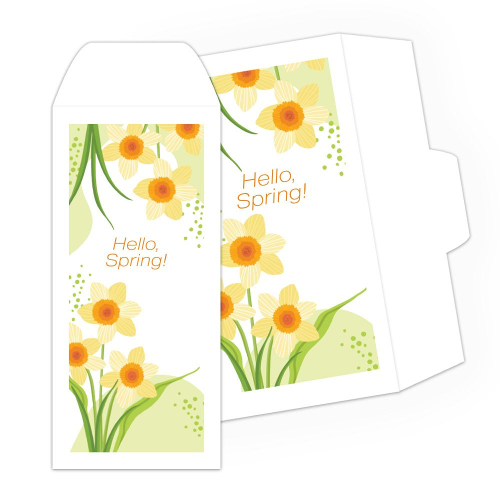 Spring Time Daffodils - Full Color Pre-Designed Drive Up Envelope