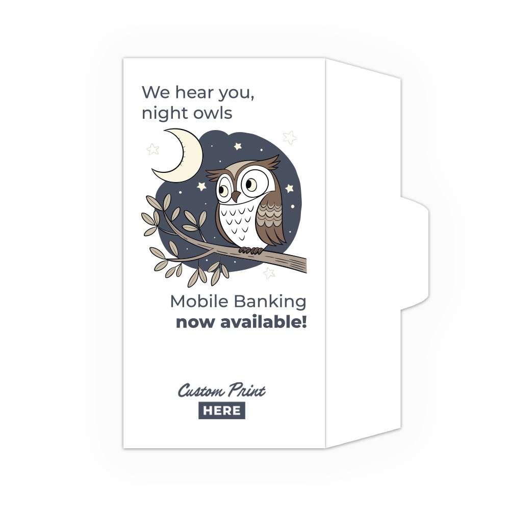 Night Owls - Open Side: Custom Imprint - Full Color Pre-Designed Drive Up Envelope