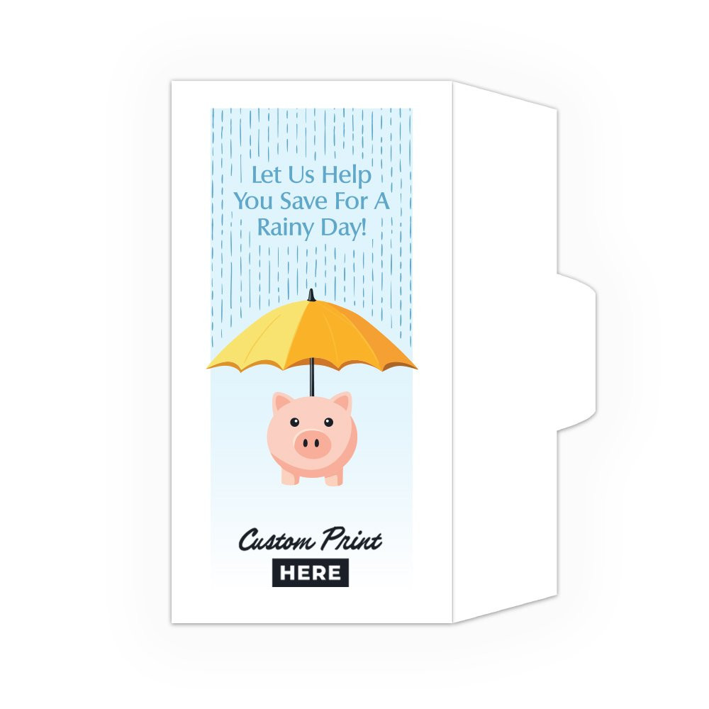Rainy Day Savings - Open Side: Custom Imprint - Full Color Pre-Designed Drive Up Envelope 