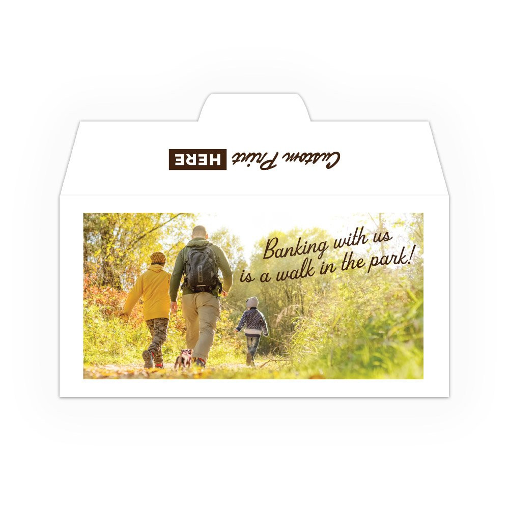 Walk In The Park - Open Side: Custom Imprint - Full Color Pre-Designed Drive Up Envelope