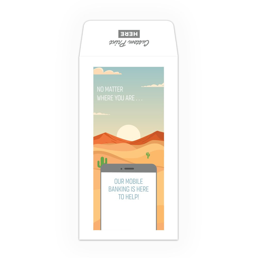 Mobile Here To Help - Coin Style: Custom Imprint - Full Color Pre-Designed Drive Up Envelope 