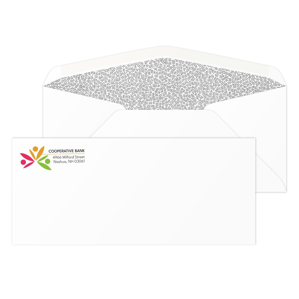 Business Mailing Env - #9, Black Inside Tint, No Window & 4 Color Imprint