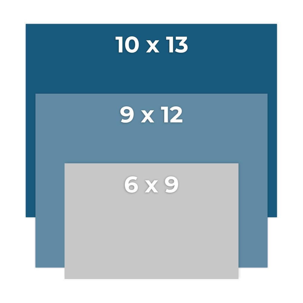 Catalog or Booklet Envelope Info graphic displaying dimensions 