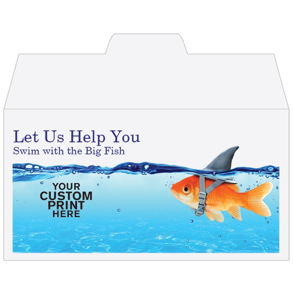 imprint loction shown on Swim With The Big Fish - Add a 1-Color Logo - Drive Up Envelopes (500/Box)