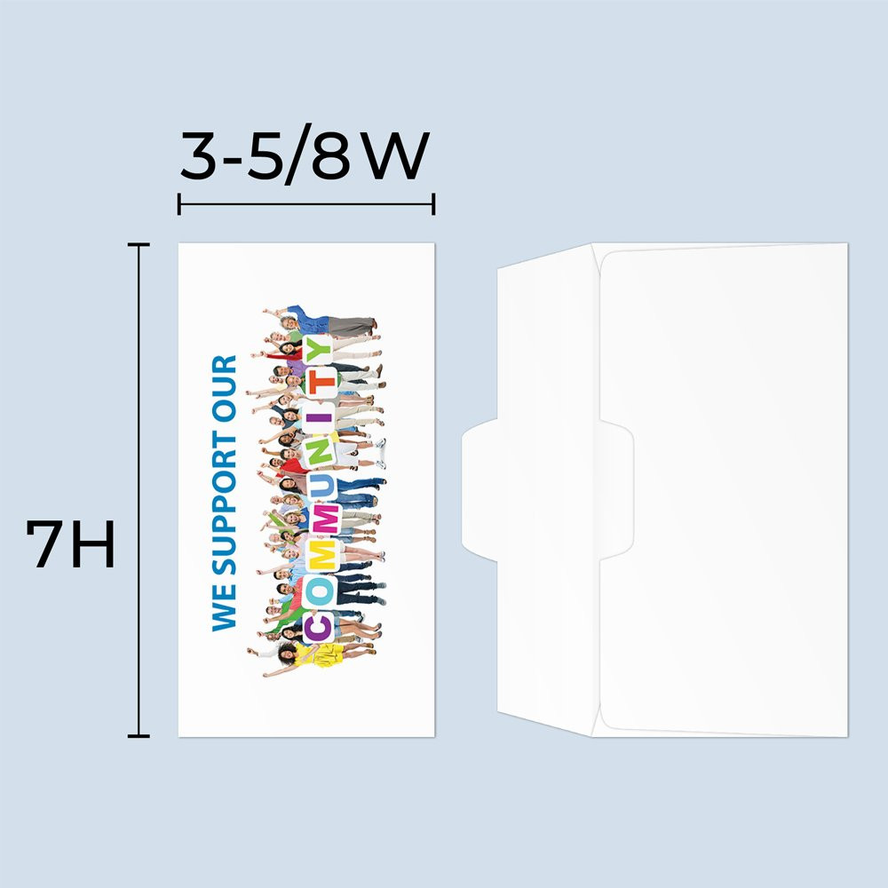 size chart : Open side, bank envelope measures: 7W x 3-5/8H.