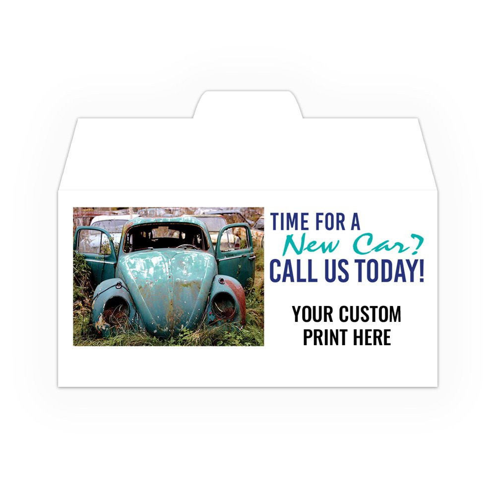 Time For a New Car? - Add a 1-Color Logo - Drive Up Envelopes (500/Box); black imprint shown 
