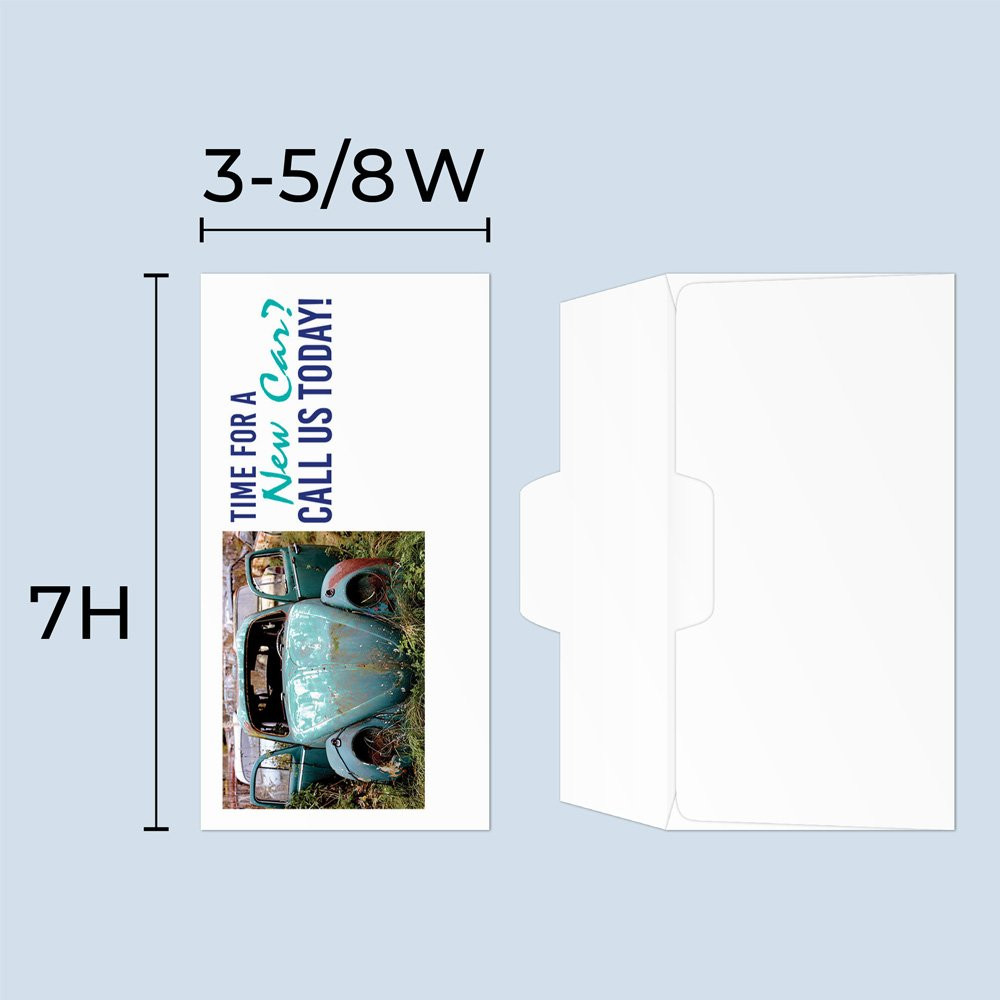 size chart : Open side, bank envelope measures: 7W x 3-5/8H