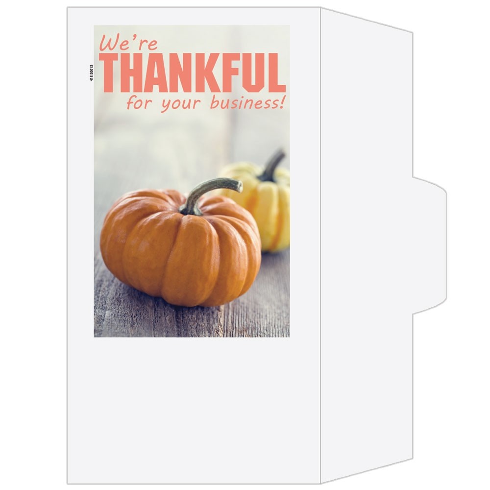 We're Thankful For Your Business! - Drive Up Envelopes (500/Box) - No Customization