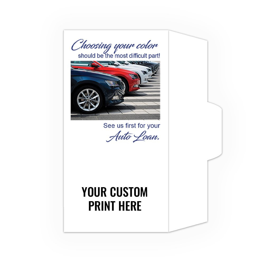Choosing Your Color - Auto Loan - Add a 1-Color Logo - Drive Up Envelopes (500/Box) wioth black imprint 