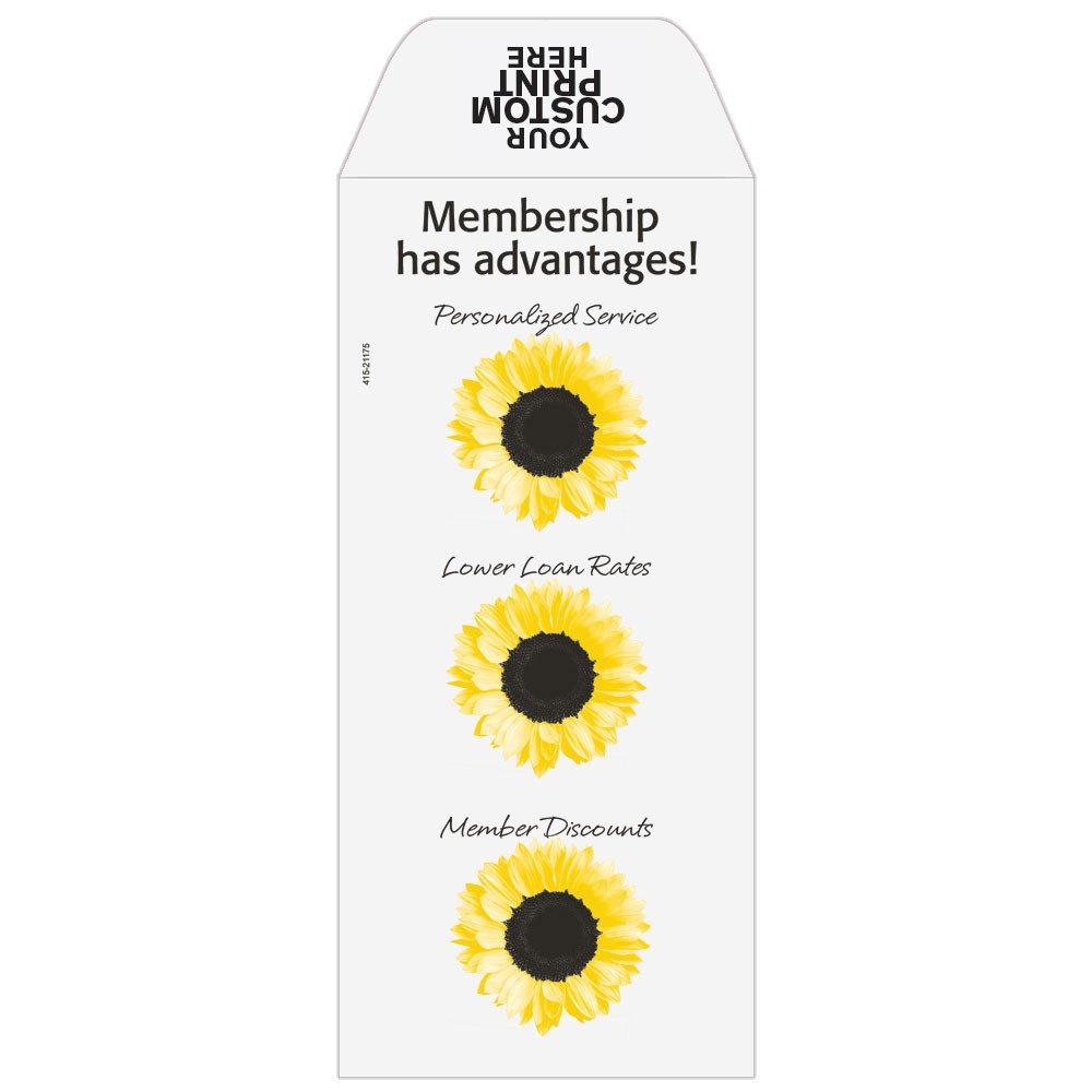 Membership - Sunflowers - Add a 1-Color Logo - Drive Up Envelopes (500/Box) - Custom Imprintable