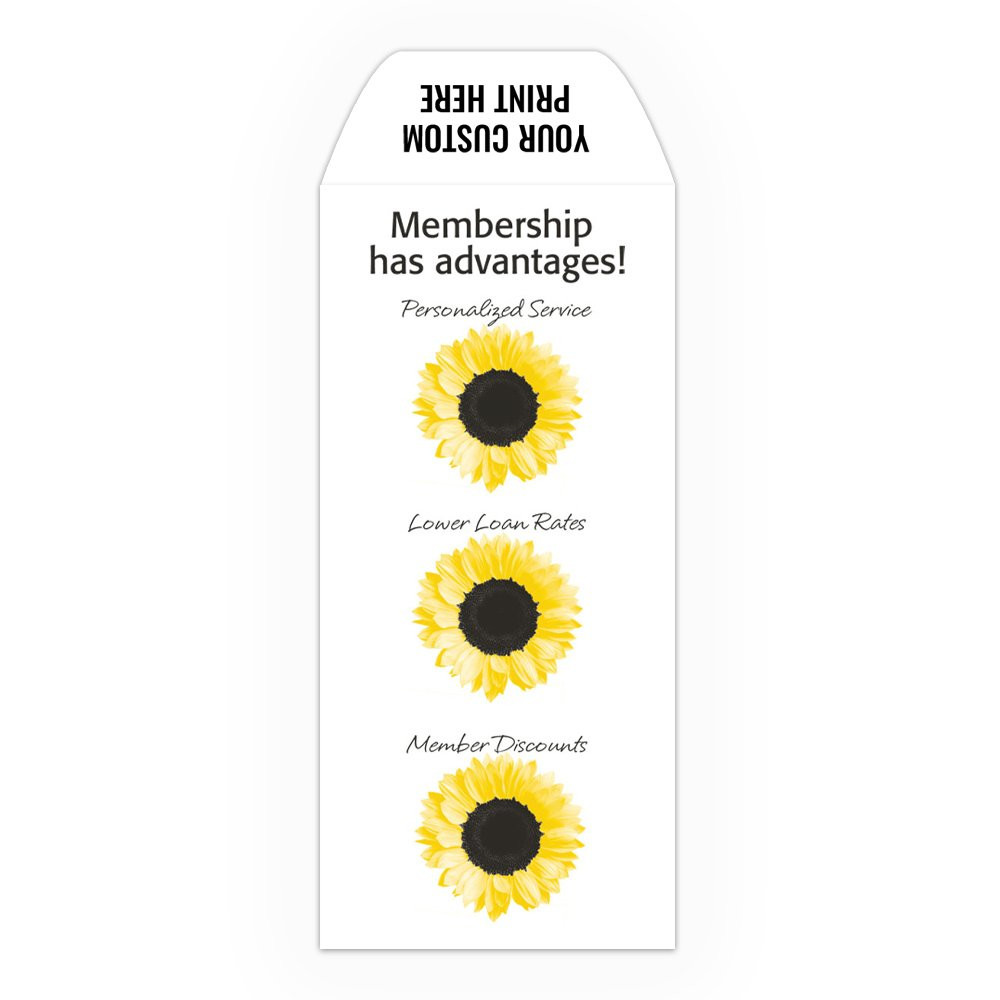 Membership - Sunflowers - Add a 1-Color Logo - Drive Up Envelopes (500/Box)