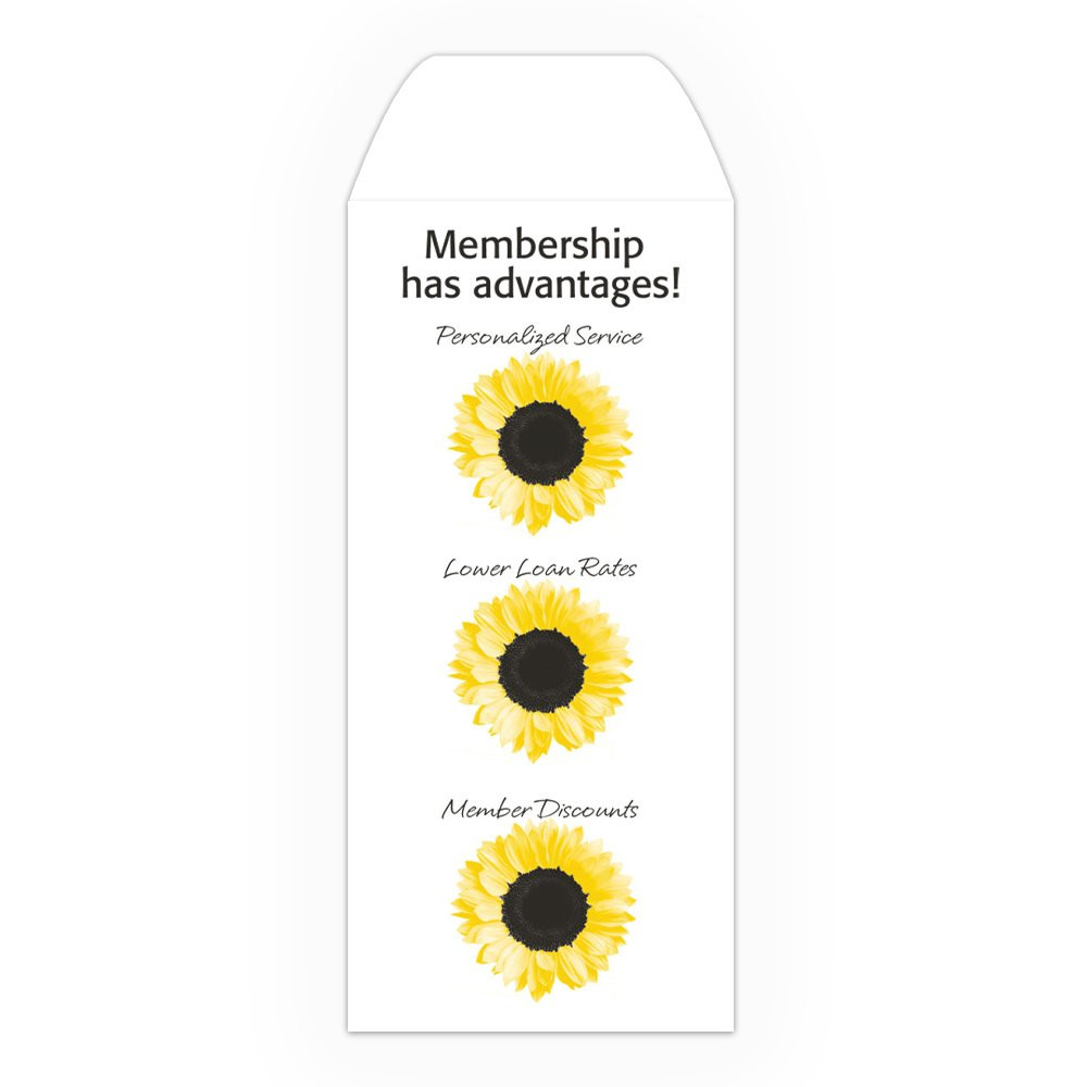 Membership - Sunflowers - Add a 1-Color Logo - Drive Up Envelopes (500/Box)