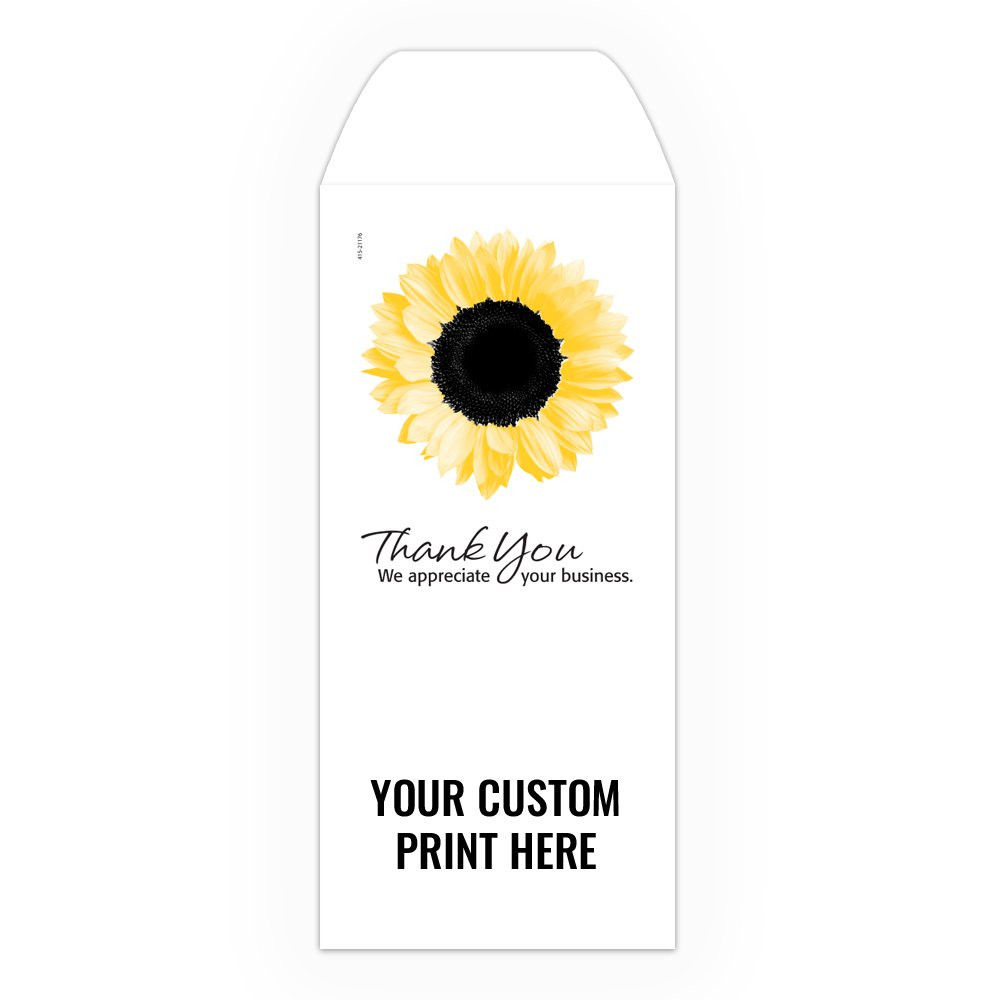 Thank You Sunflower - Add a 1-Color Logo - Drive Up Envelopes (500/Box)