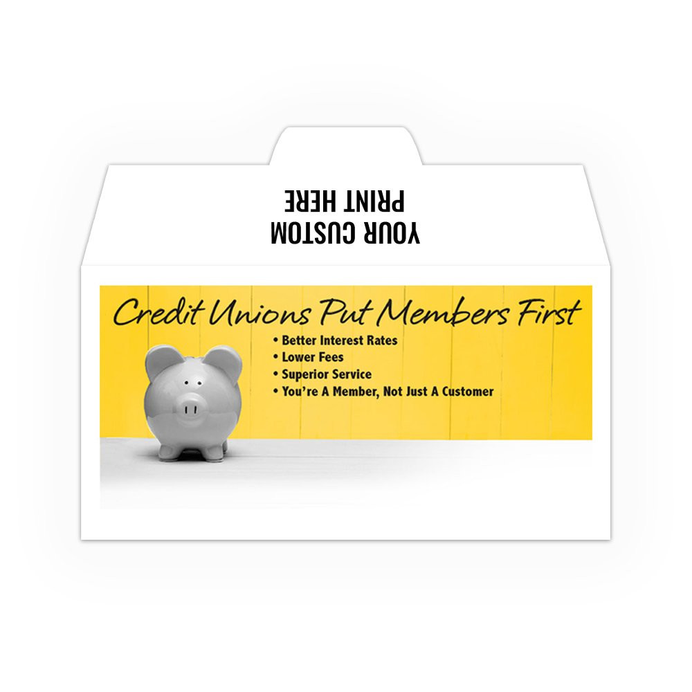 CU Members First - Add a 1-Color Logo - Drive Up Envelopes (500/Box) - Custom Imprint