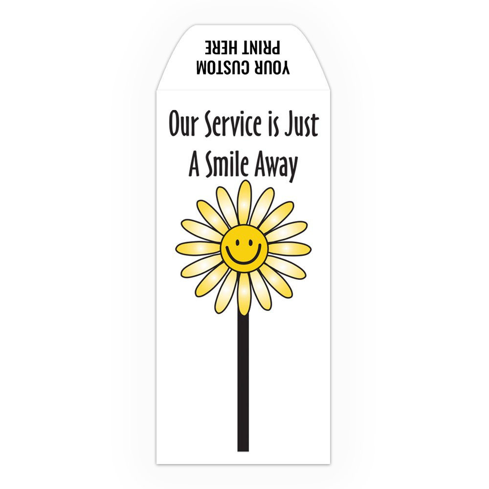 Just A Smile Away - Flower - Add a 1-Color Logo - Drive Up Envelopes (500/Box) SHOWN WITH BLACK IMPRINT 