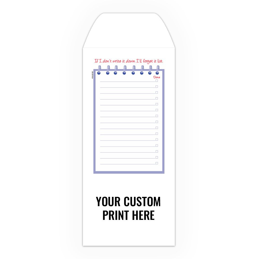 Shopping List - Add a 1-Color Logo - Drive Up Envelopes (500/Box) shown with black imprint 