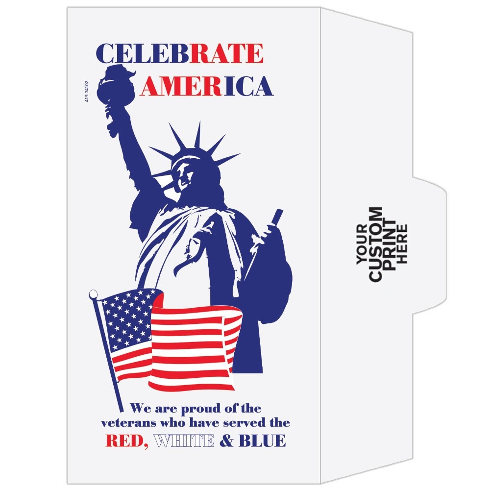 Patriotic - Statue of Liberty - Add a 1-Color Logo - Drive Up Envelopes (500/Box) - Custom Imprintable
