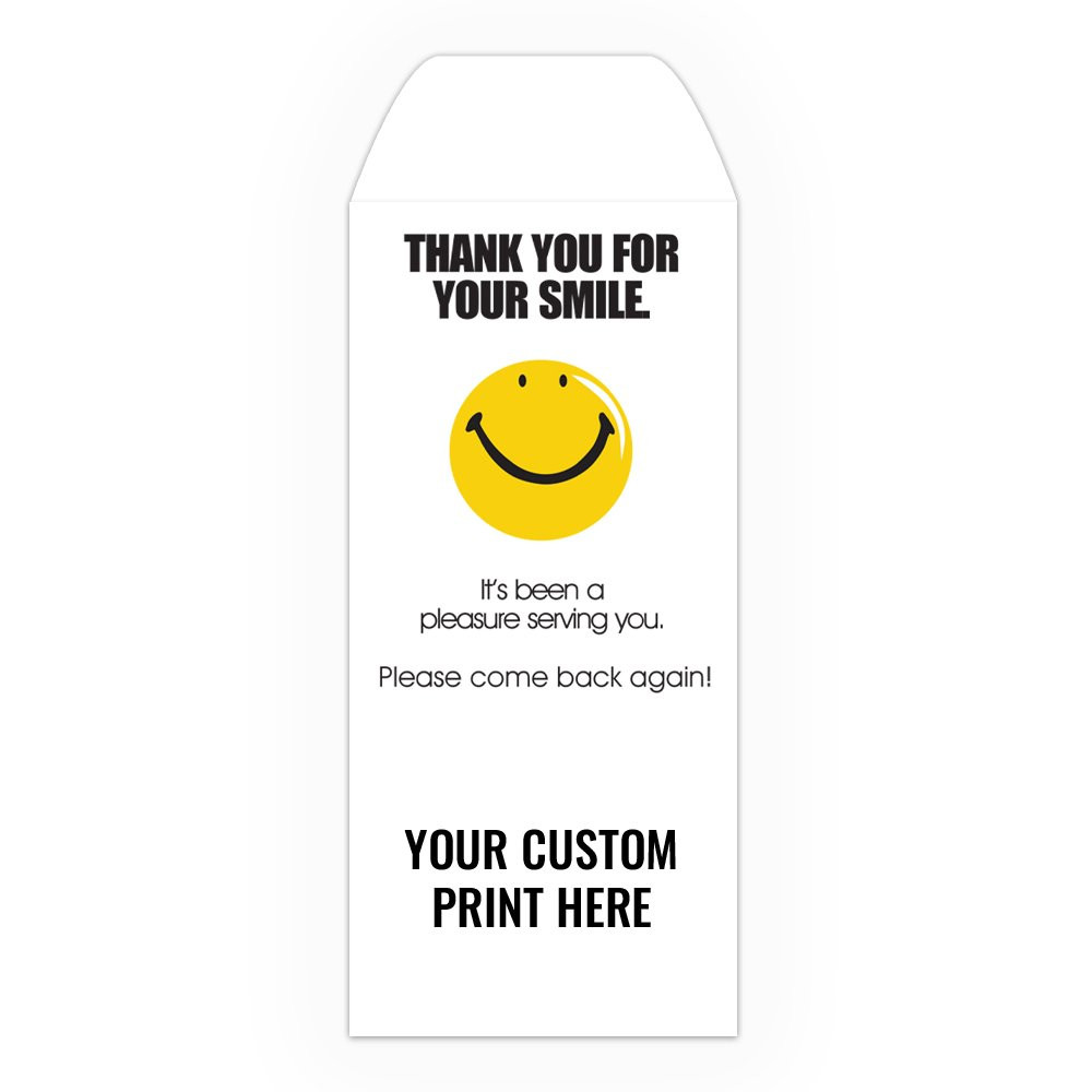 Thank You - Smiley Face - Add a 1-Color Logo - Drive Up Envelopes (500/Box) - Custom Imprintable