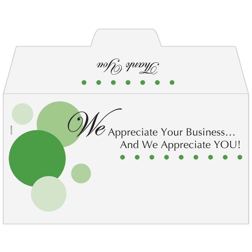 We Appreciate You! - Drive Up Envelopes (500/Box)