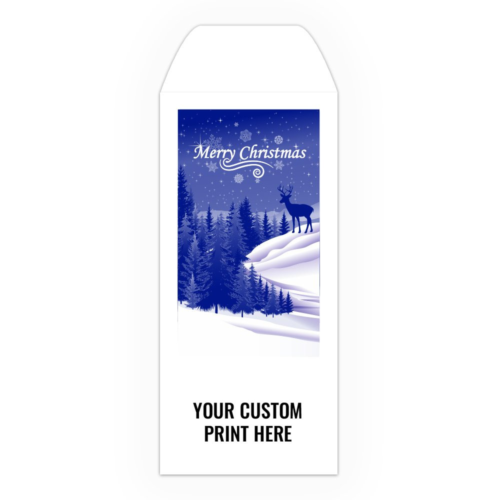 Holiday Drive Up Envelope - Merry Christmas - Deer - 1-Color Design Open End - customized 