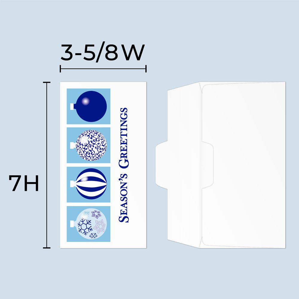 Drive up envelope size chart: 3-5/8 inch wide and 7 inch high; open side cash envelope