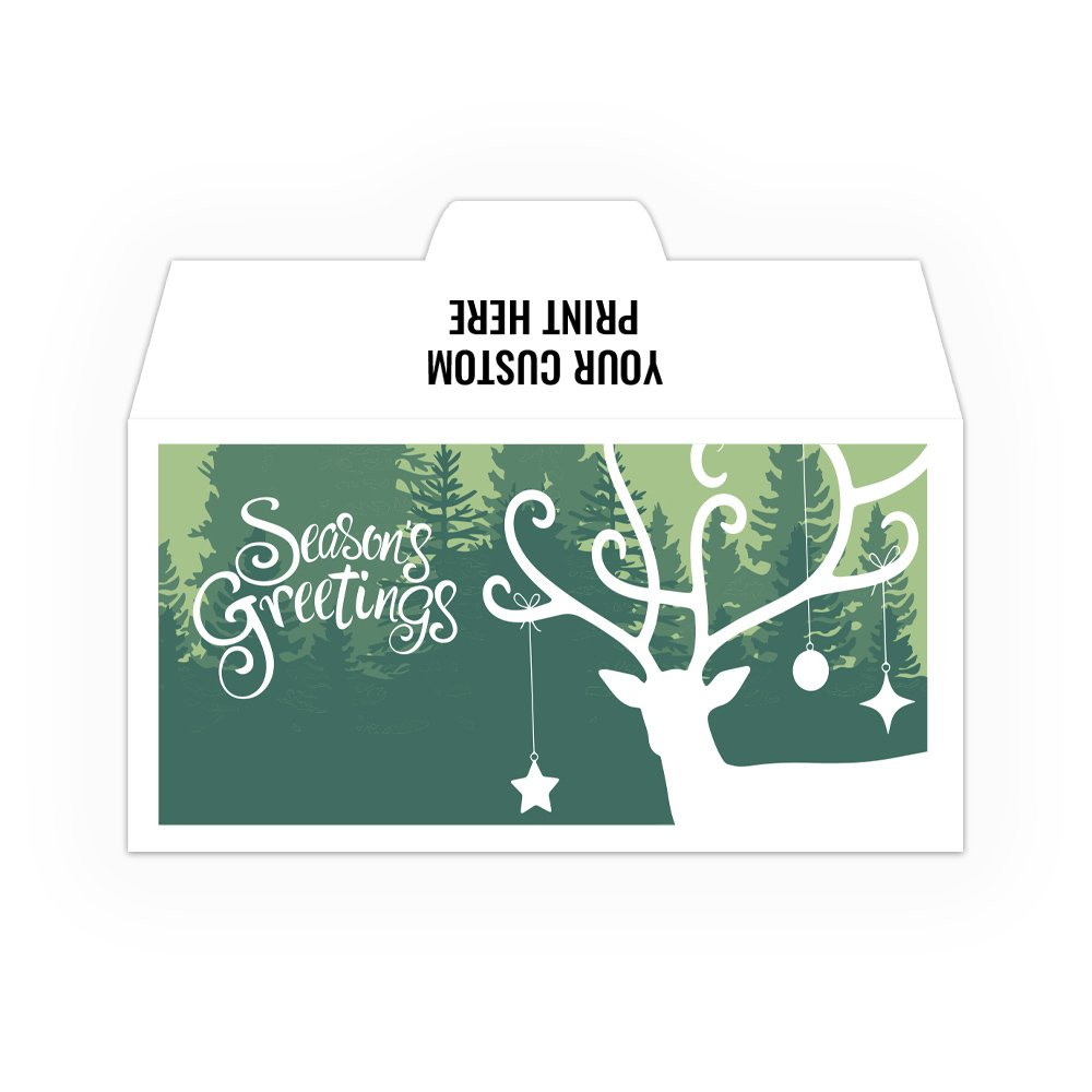 Holiday Drive Up Envelope - Seasons Greetings Deer - 2-Color Design Open Side-customized 
