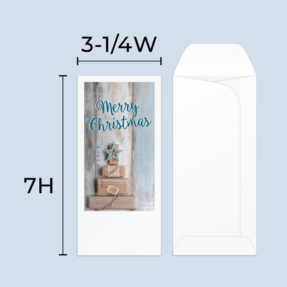 Drive up envelope size chart: 3-1/4 inch wide and 7 inch high; standard drive-up envelope 