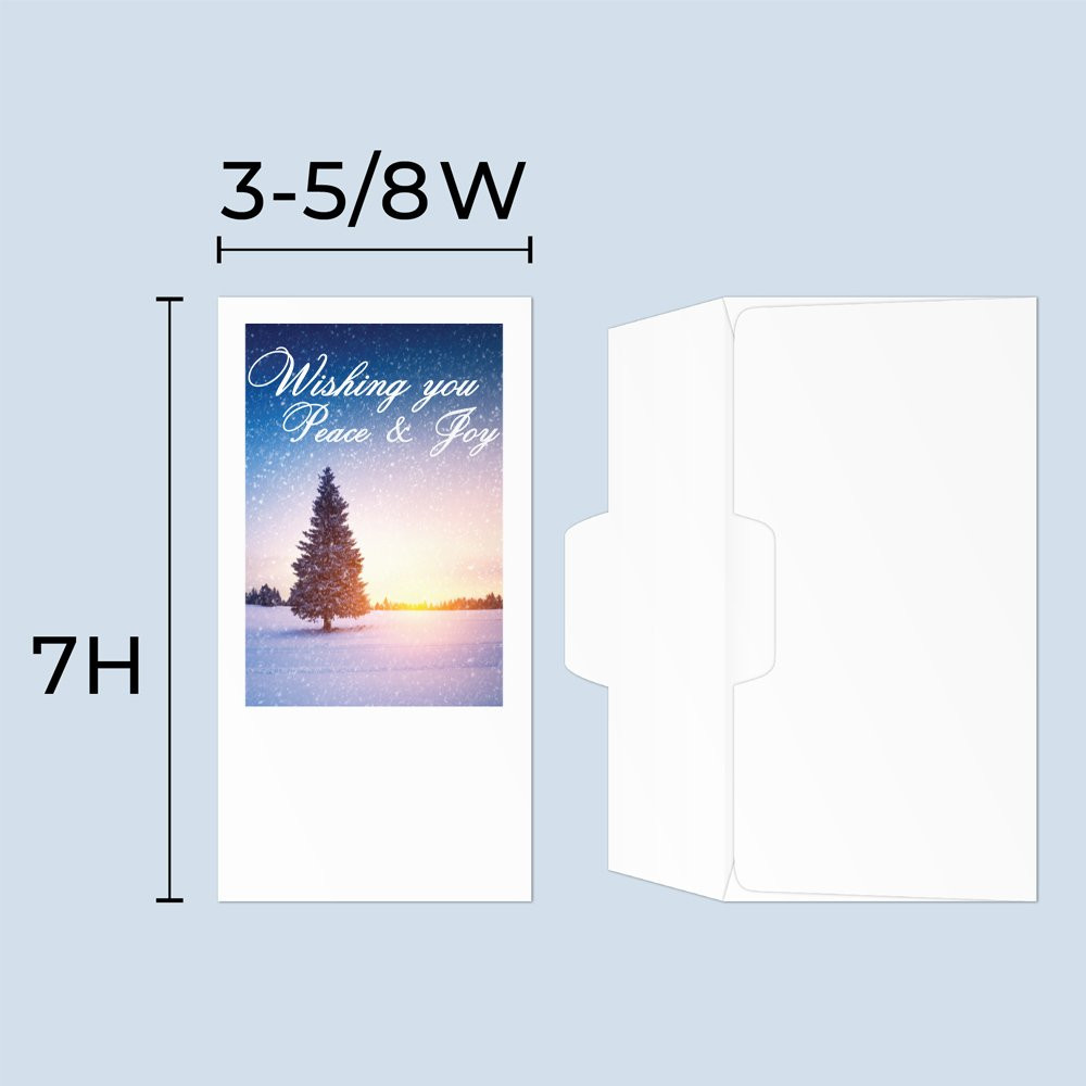 Drive up envelope size chart: 3-5/8 inch wide and 7 inch high; open side cash envelope